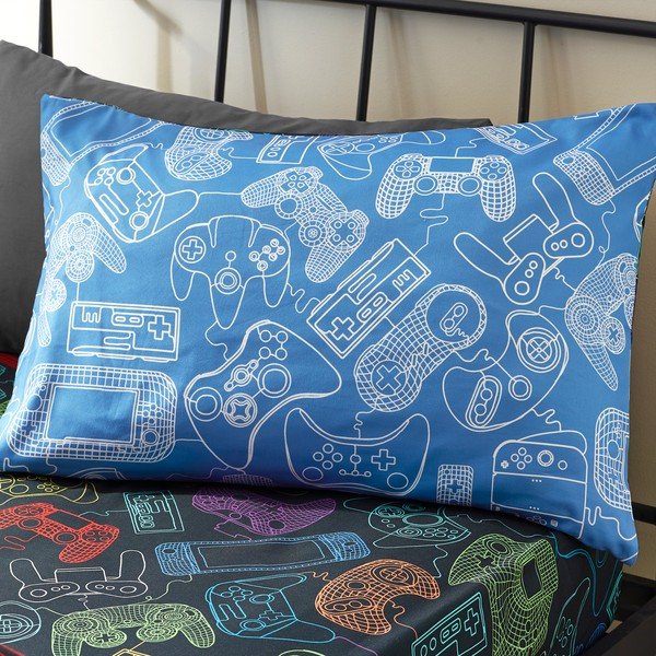 Čierna detská obliečka na jednolôžko 135x200 cm Power Up Gamer – Catherine Lansfield-image-3
