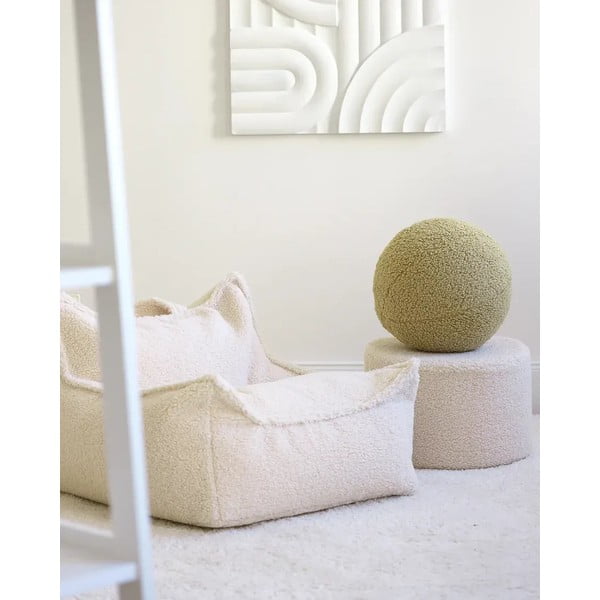 Zelený detský pohovkový vankúš z textílie buklé Ball – Wigiwama-image-4