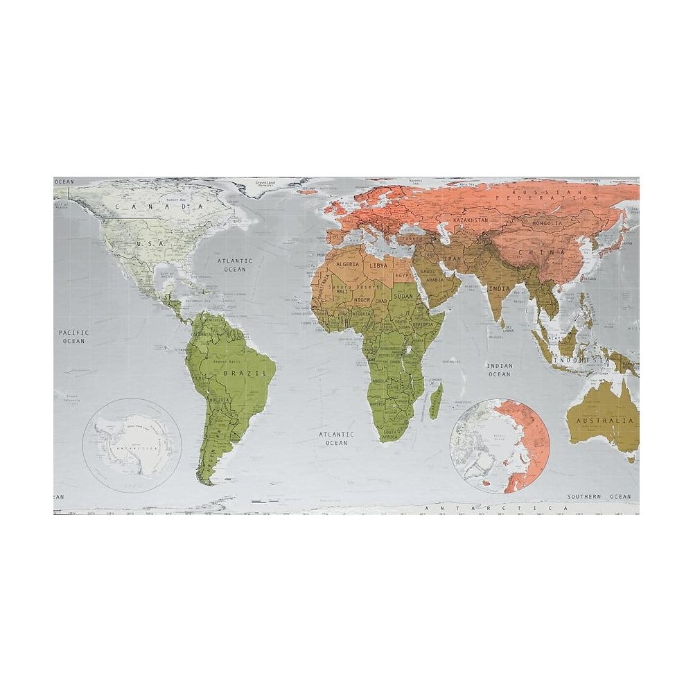 Mapa sveta v priehľadnom puzdre The Future Mapping Company Future Map, 101 × 58 cm