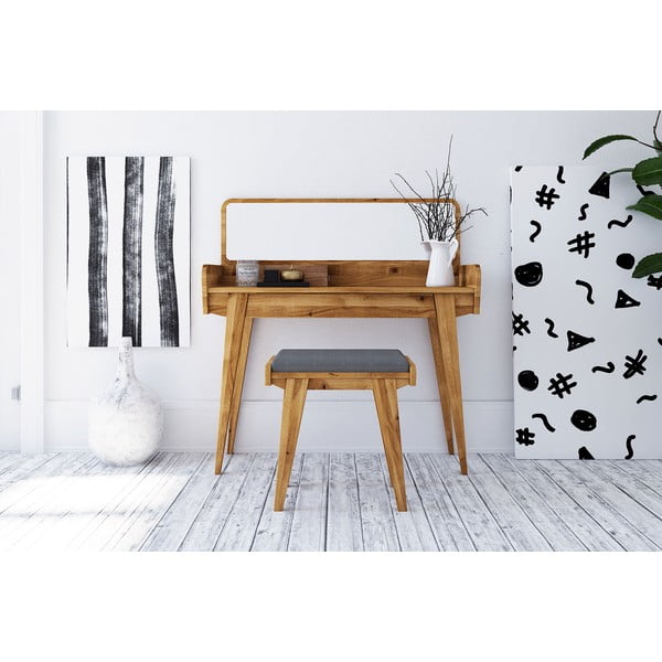 Toaletný stolík z dubového dreva so zrkadlom 110x45 cm Retro - The Beds-image-4