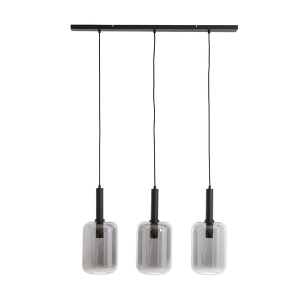 Čierne stropné svietidlo so skleneným tienidlom 100x22 cm Lekar - Light & Living-image-3