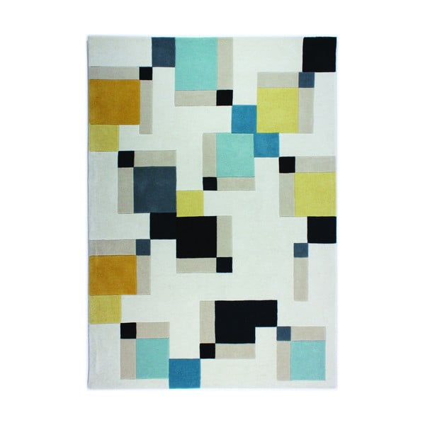 Modrý koberec Flair Rugs Illusion Abstract Blocks, 120 × 170 cm