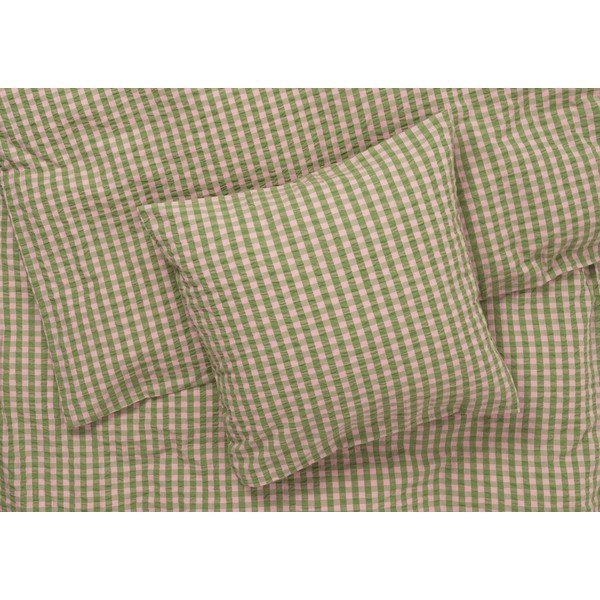 Zeleno-ružové krepové obliečky na jednolôžko 140x200 cm Bæk&Bølge – JUNA-image-2