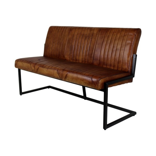 Hnedá lavica s koženým poťahom HSM Collection Texas