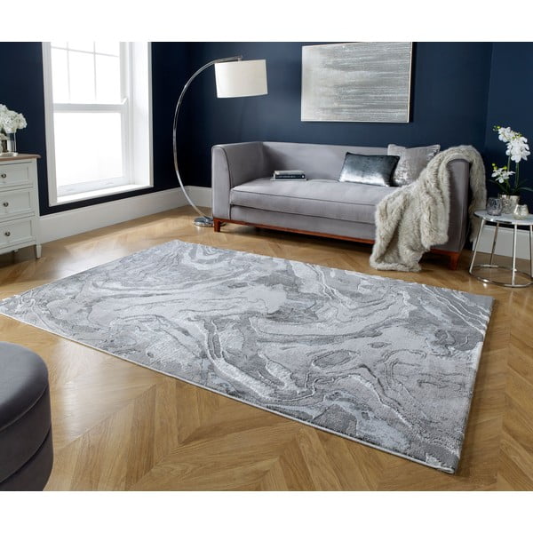 Koberec v sivo-striebornej farbe 160x230 cm Marbled – Flair Rugs-image-1