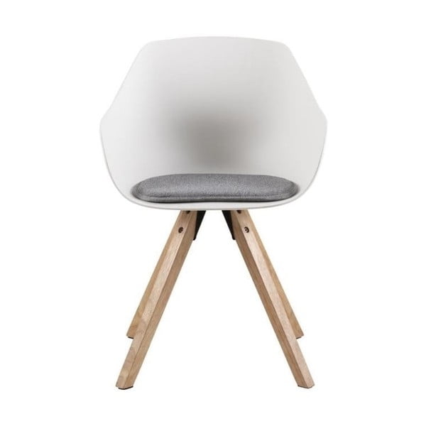 Biele/sivé čalúnené jedálenské stoličky v súprave s podrúčkami 2 ks Tina – Actona-image-2