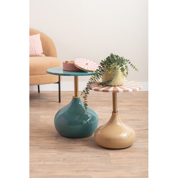 Kovový okrúhly odkladací stolík ø 46 cm Kensi – Leitmotiv-image-1
