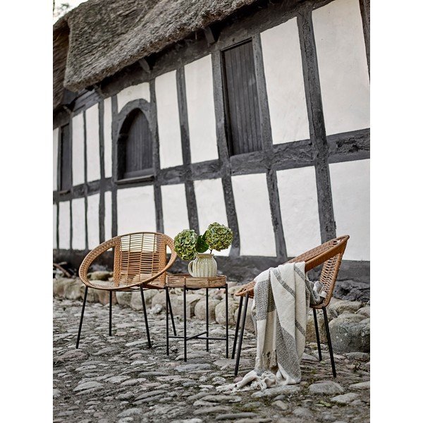 Záhradná lounge súprava z umelého ratanu v prírodnej farbe pre 2 osoby Dudine – Bloomingville-image-1