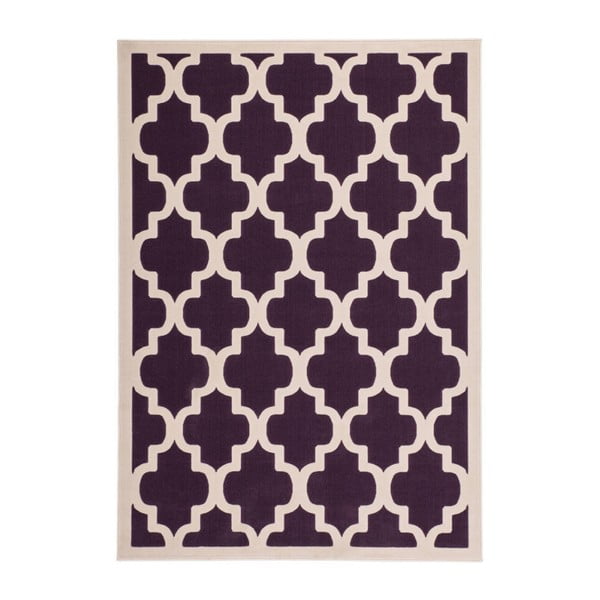 Fialovo-biely koberec Kayoom Maroc 2087 Lila, 200 x 290 cm