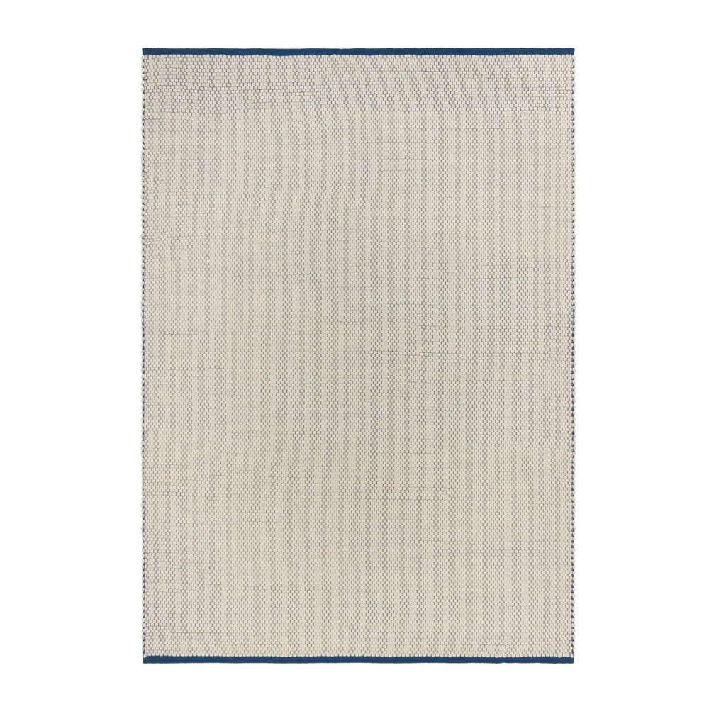 E-shop Modrý/béžový ručne tkaný vlnený koberec 140x200 cm Lenu – noo.ma