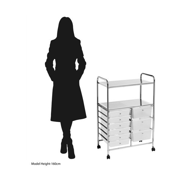 Plastový pojazdný regál v bielo-striebornej farbe 64x97 cm – Premier Housewares-image-3