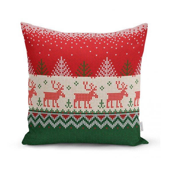 Súprava 4 vianočných obliečok na vankúš a behúň na stôl Minimalist Cushion Covers Merry Christmas-image-1