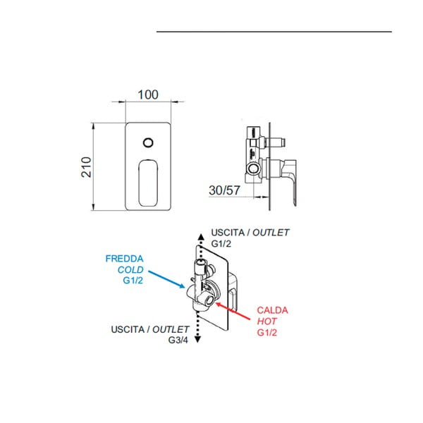 Podomietková sprchová batéria v zlatej farbe (2 výstupy) Spy – Sapho-image-1