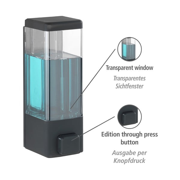 Nástenný plastový dávkovač mydla 0.32 l Istres – Wenko-image-3