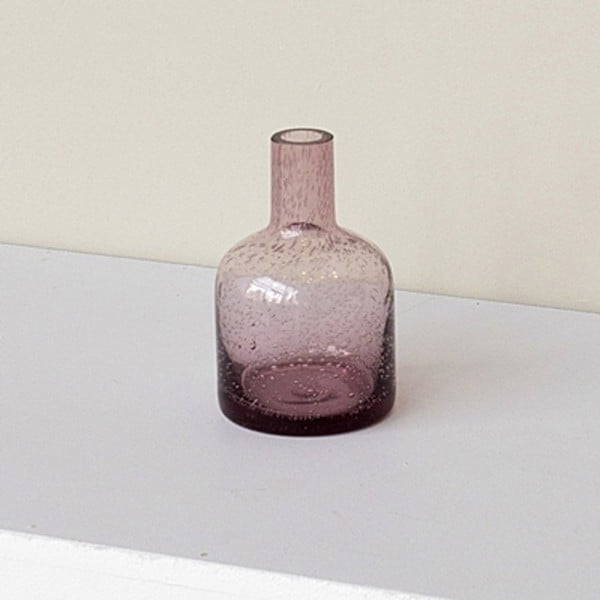 Ružová váza zo skla s bublinkami ComingB