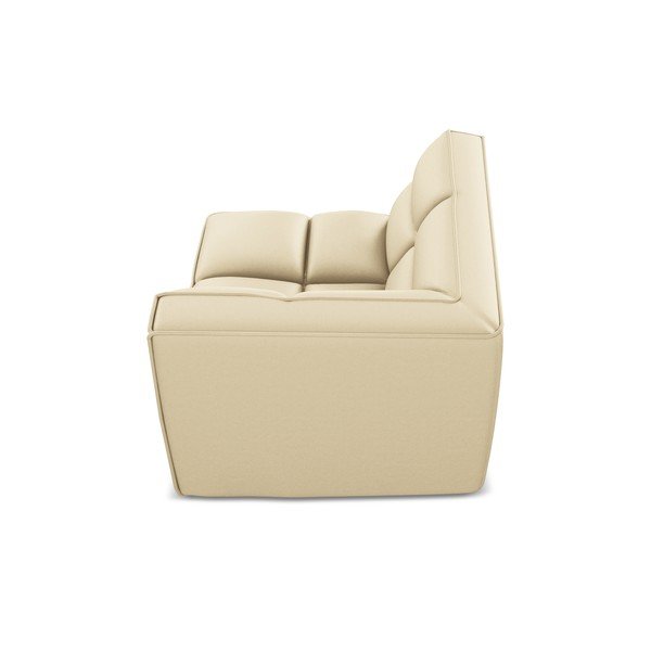 Krémovobiely modul pohovky z imitácie kože Kalai – Makamii-image-3