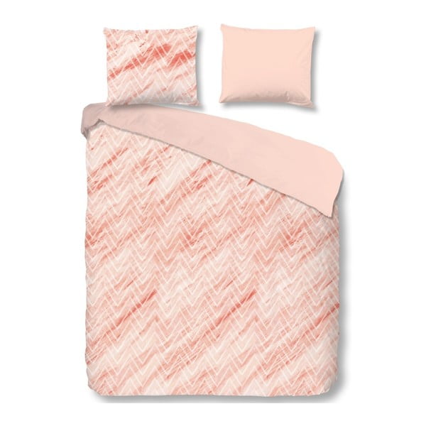 Ružové obliečky na jednolôžko z bavlny Good Morning Sharon, 140 × 200 cm