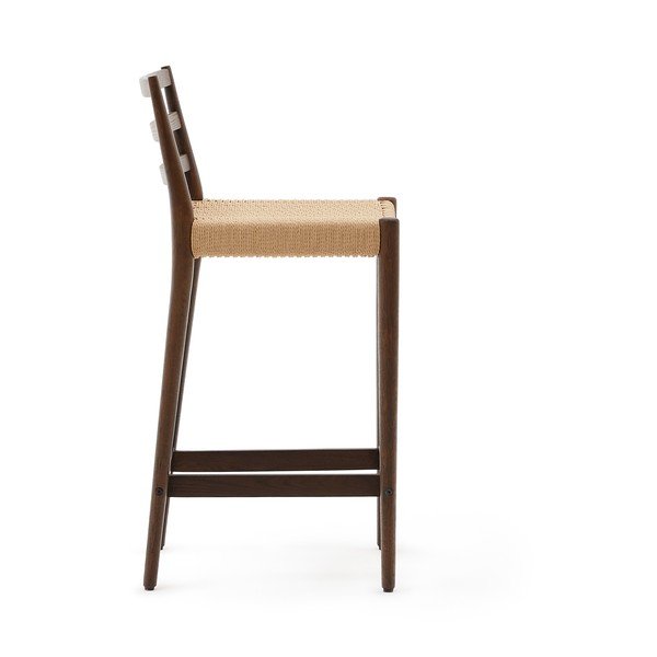 Hnedá/v prírodnej farbe barová stolička z dubového dreva (výška sedadla 70 cm) Analy – Kave Home-image-3