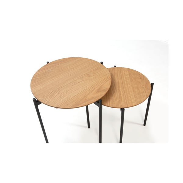 Súprava 2 odkladacích stolíkov v drevenom dekore Marckeric Piera-image-3