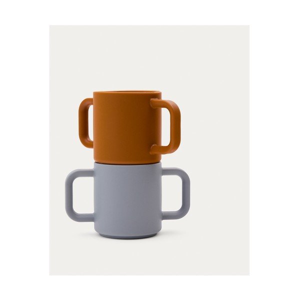 Modré/oranžové silikónové detské hrnčeky v súprave 2 ks Lili – Kave Home-image-4