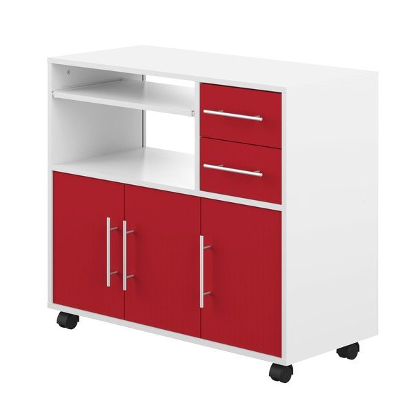 Červená komoda na kolieskach Symbiosis Marius-image-3