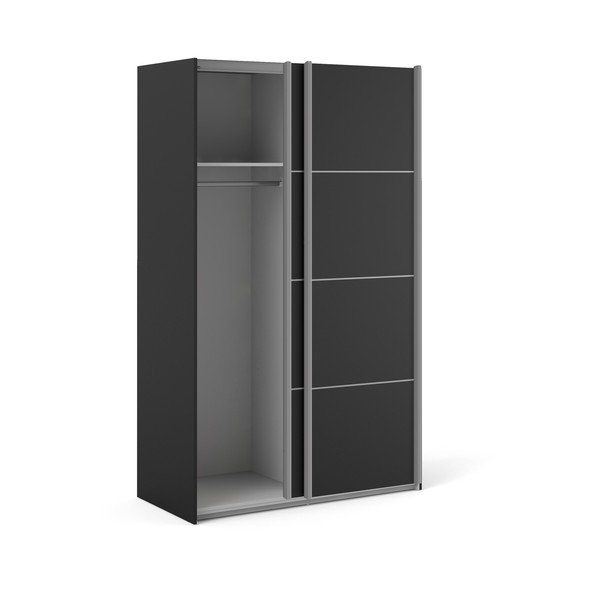 Čierna šatníková skriňa Tvilum Verona, 122 x 202 cm-image-2