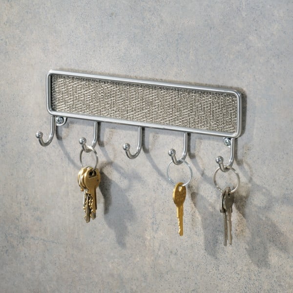 Kovový vešiak na kľúče iDesign Twill, 21 x 14 cm-image-1