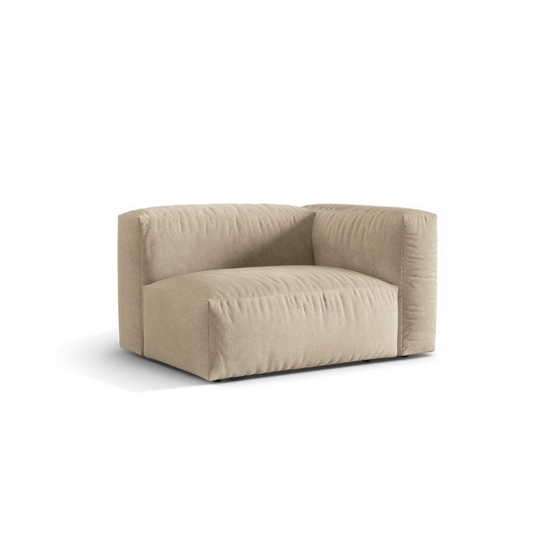 Béžový zamatový modul pohovky (pravý roh) Martina – Micadoni -image-1