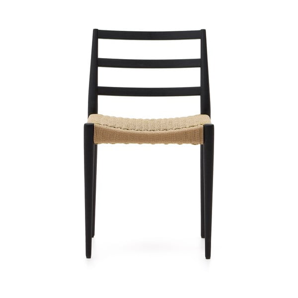 Jedálenská stolička z dubového dreva v čierno-prírodnej farbe v súprave 2 ks Analy – Kave Home-image-3