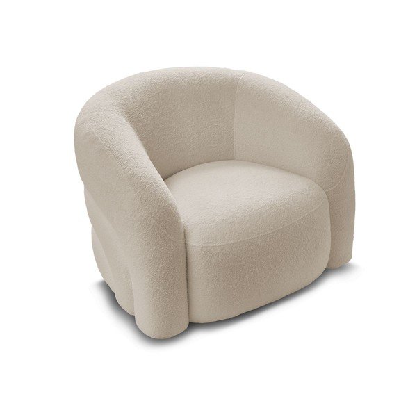 Béžové otočné kreslo z textílie buklé Elina – Bobochic Paris-image-4