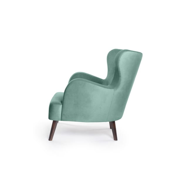 Zamatové kreslo ušiak v mentolovej farbe Noemye – Bonami Selection-image-3