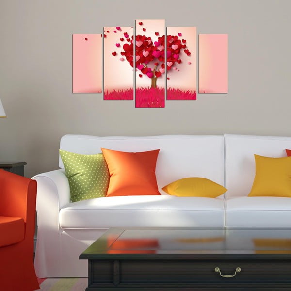 Viacdielny obraz Hearts, 110 × 60 cm