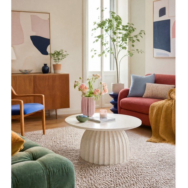 Kovový okrúhly odkladací stolík ø 70 cm Veglia – Light & Living-image-3