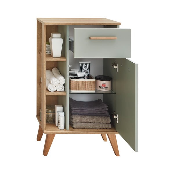 Zelená nízka kúpeľňová skrinka v dekore duba 51x90 cm Set 963 - Pelipal-image-4