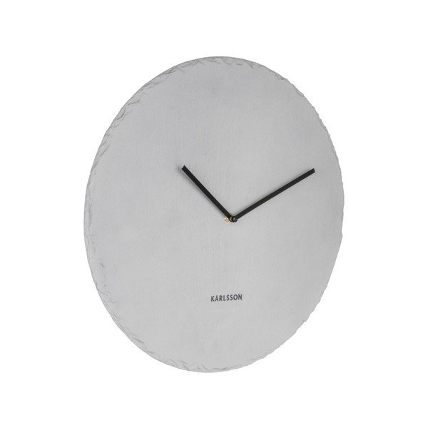 Sivé nástenné bridlicové hodiny Karlsson Slate, ⌀ 40 cm-image-2