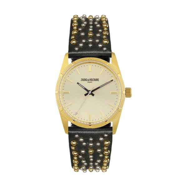 Dámske hodinky s čiernym remienkom Zadig & Voltaire Vintage Dream