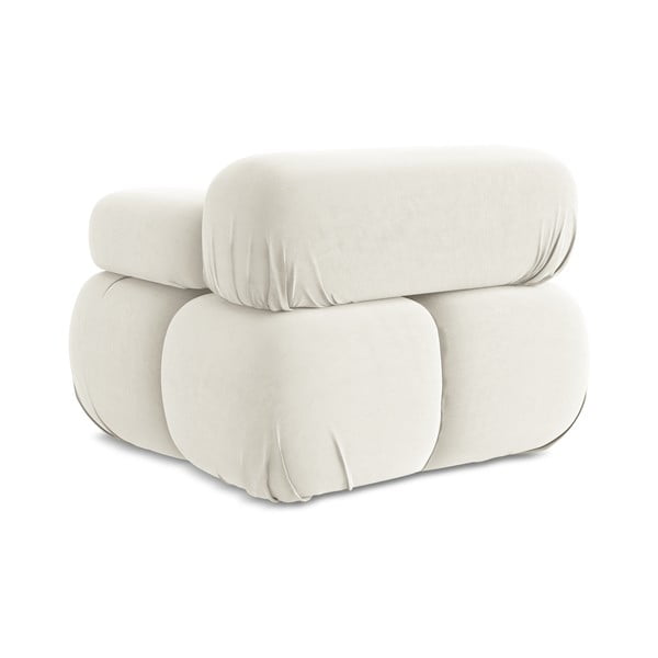 Biely zamatový modul pohovky (pravý roh) Lokua – Makamii-image-4