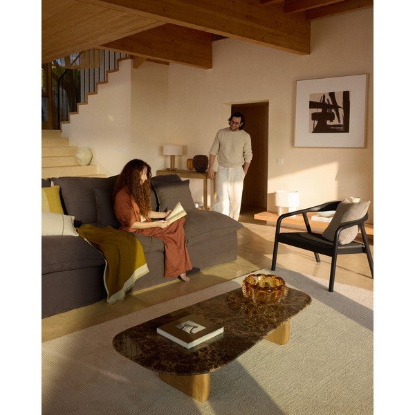 Ručne maľovaný obraz s rámom/na plátne 100x100 cm Arilan – Kave Home-image-1