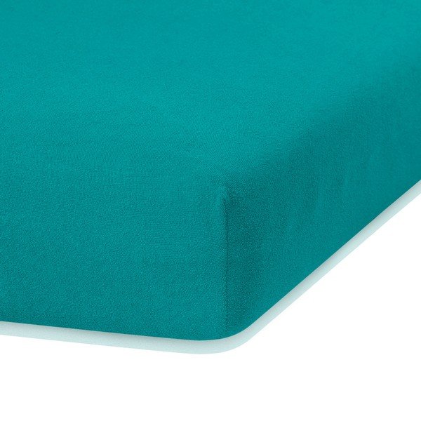 Tyrkysovomodrá elastická plachta na dvojlôžko AmeliaHome Ruby Siesta, 180-200 x 200 cm-image-2