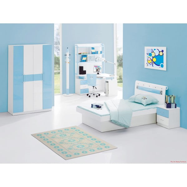 Tyrkysový bavlnený koberec Floorist Oni, 120 x 180 cm-image-1