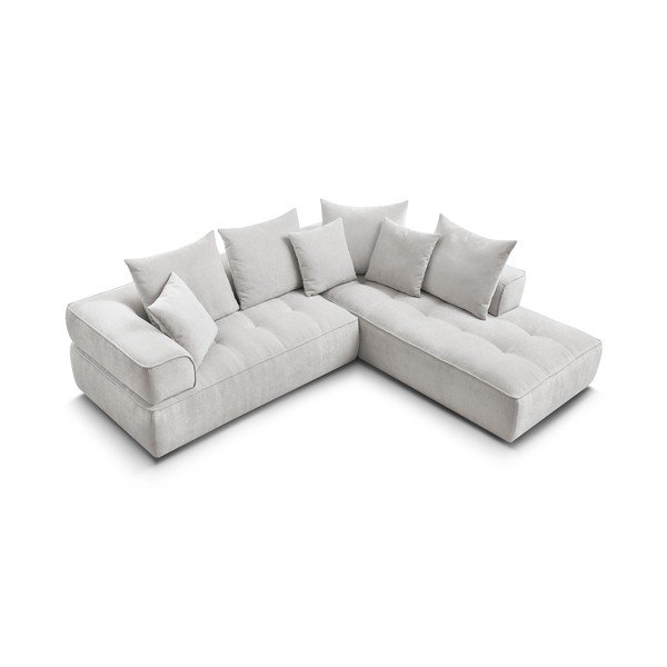 Svetlosivá ženilková rohová pohovka (pravý roh/do L) Whesley – Bobochic Paris-image-4