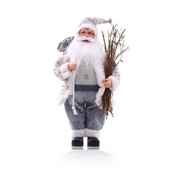 Sivá vianočná soška DecoKing Santa