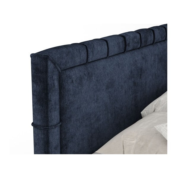 Tmavomodrá boxspring posteľ s úložným priestorom 180x200 cm Voyage – Maison de Rêve-image-3