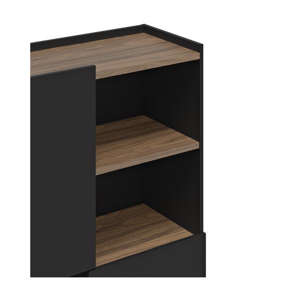 Hnedo-čierna knižnica v dekore orecha 180x83 cm Nina – TemaHome-image-4