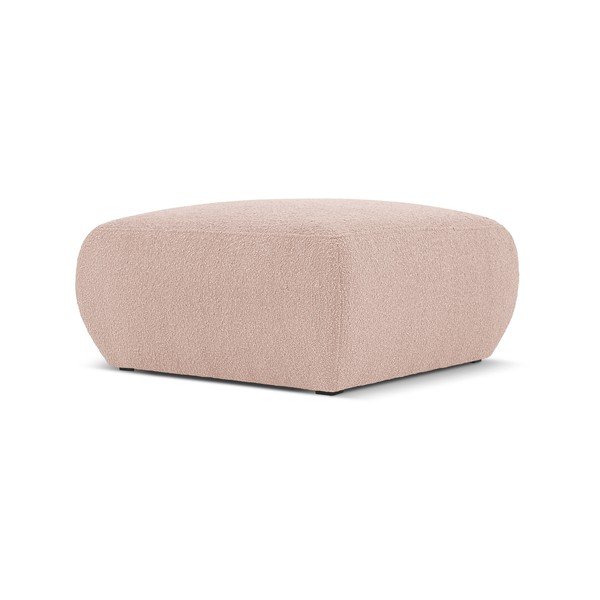 Ružový taburet z textílie bouclé Molino – Micadoni Home-image-1