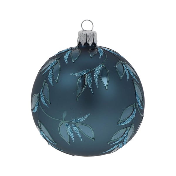 Súprava 3 modrých sklenených vianočných ozdôb Ego Dekor