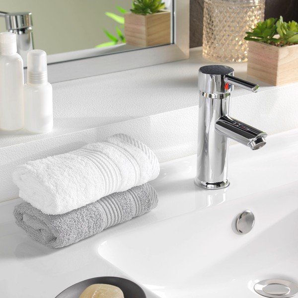 Biely froté bavlnený uterák 30x50 cm Tendresse – douceur d'intérieur-image-1