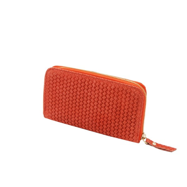 Koralovočervená peňaženka z pravej kože Andrea Cardone Cahlia