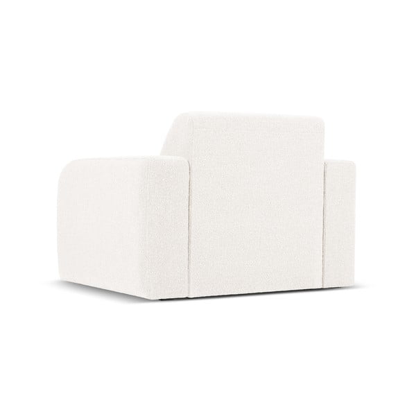 Biele kreslo z textílie bouclé Molino – Micadoni Home-image-3