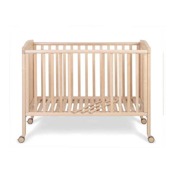 Drevená postieľka na kolieskach s polohovateľnou bočnicou YappyKids Qu, 120 × 60 cm-image-3